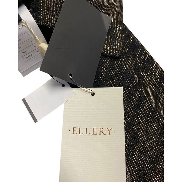 Pre Loved Ellery Vintage Glitter Bell Sleeve Top Women black T-Shirts - Picture 8 of 8